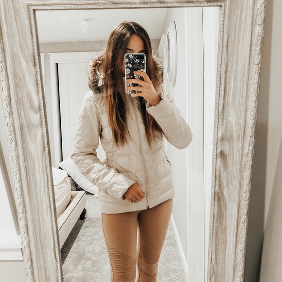 The North Face Jackets & Blazers - The North Face beige faux fur 550 down coat small